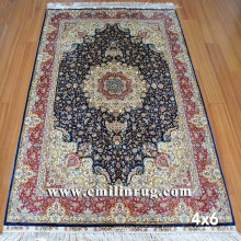 4X6 Red Handmade Hand Knotted Oriental Chinese Silk Persian Rugs Heriz Tabriz for Sale